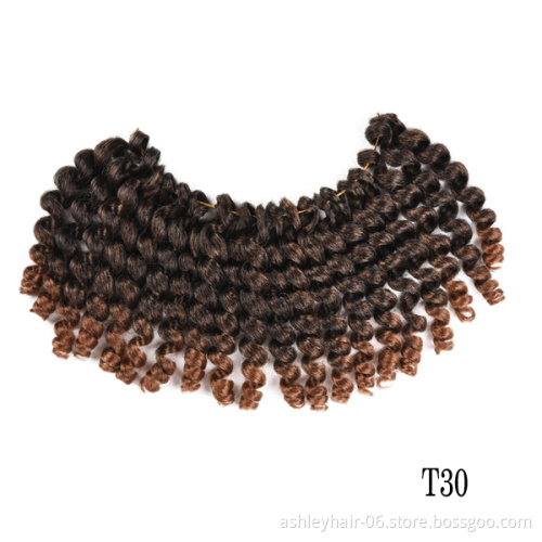 8 Inch High Premium Synthetic Fiber Crochet Hair Spring Jamaican Bounce Wand Curl Braid